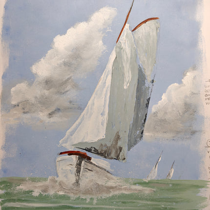 21 mei - Zeilboot met acrylverf