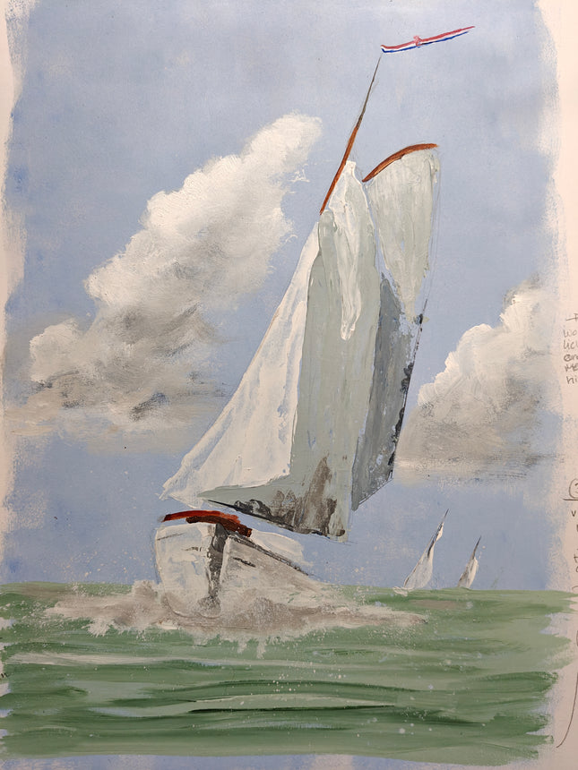 21 mei - Zeilboot met acrylverf