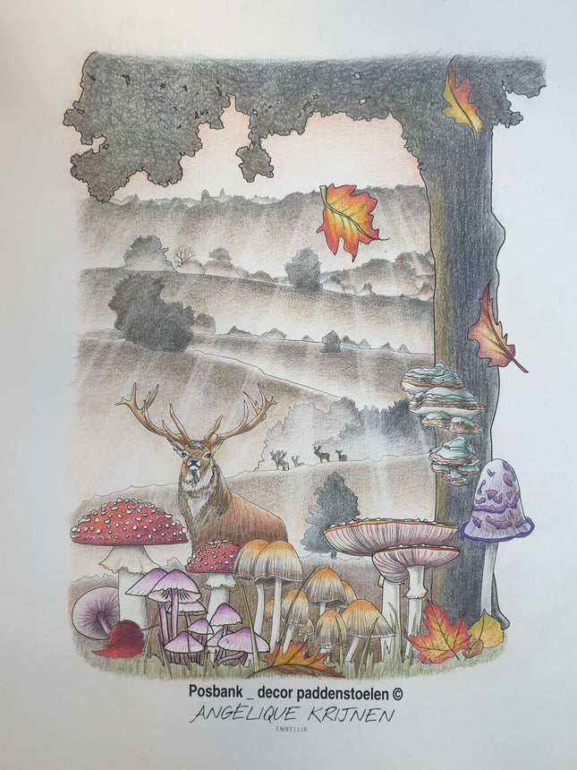 6 november - Herfsttafereel “De Posbank” in kleurpotlood