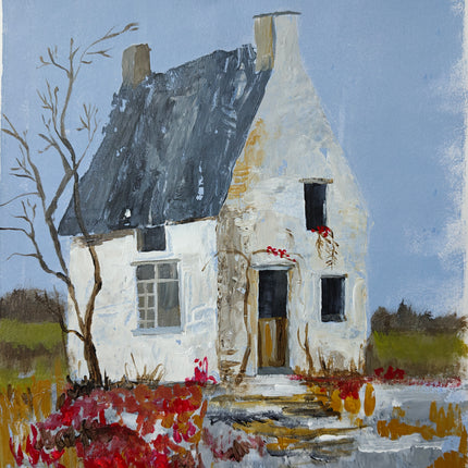 19 november - Huisje in herfstsfeer met acrylverf