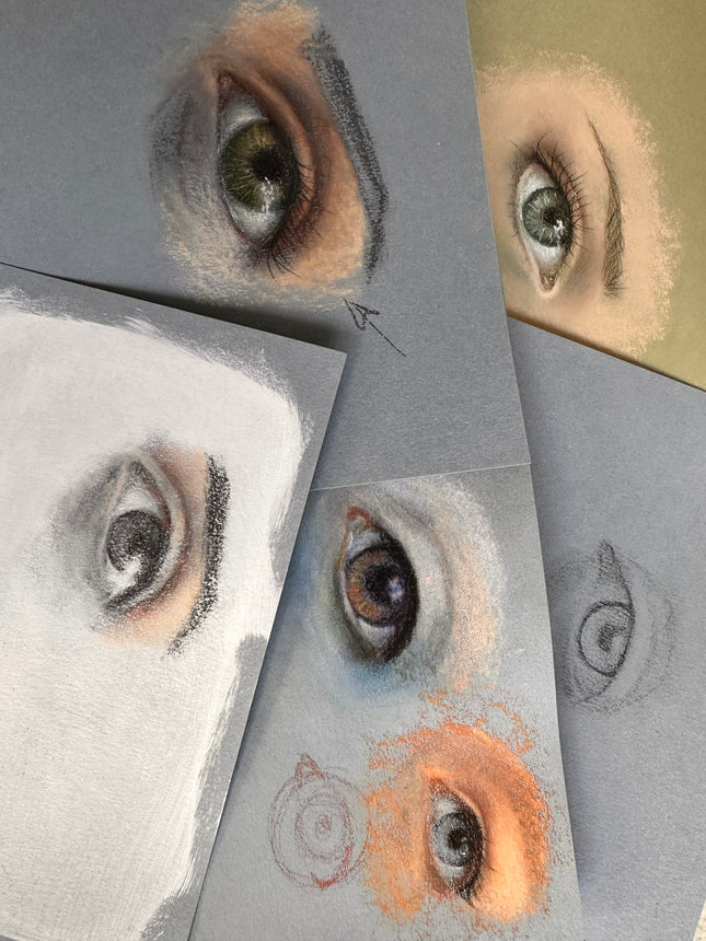 9 december - Oog tekenen met pastels