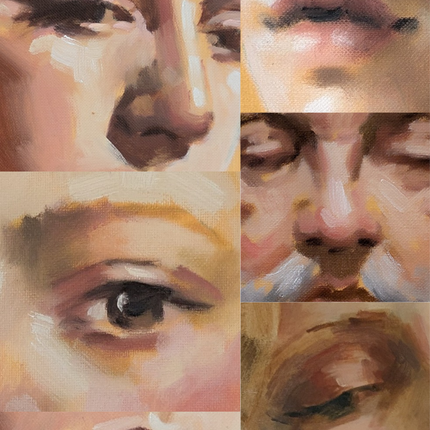 25 mei - Portret in losse onderdelen met olieverf