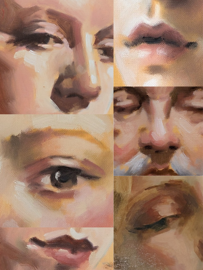 25 mei - Portret in losse onderdelen met olieverf