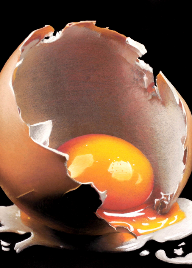 26 maart - Drawing a Broken Egg in Pastel