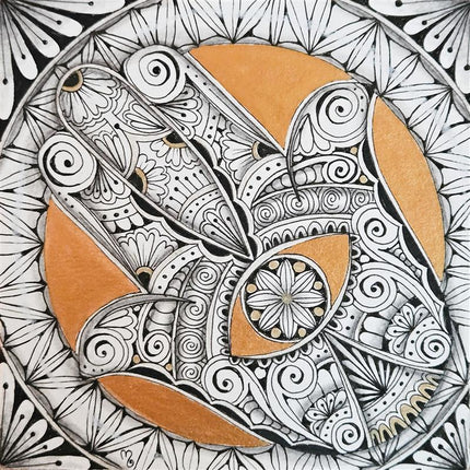 7 mei - Hand van Fatima Zentangle inspired art ONLINE