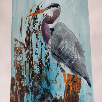 30 oktober - Reiger met acrylverf