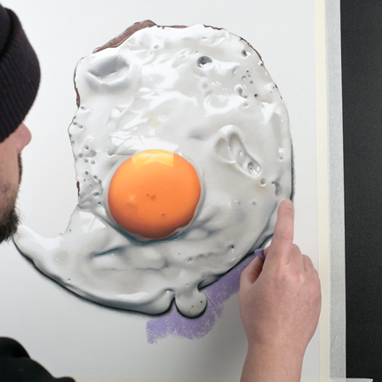 Drawing a Fried Egg in pastel + stappenplan