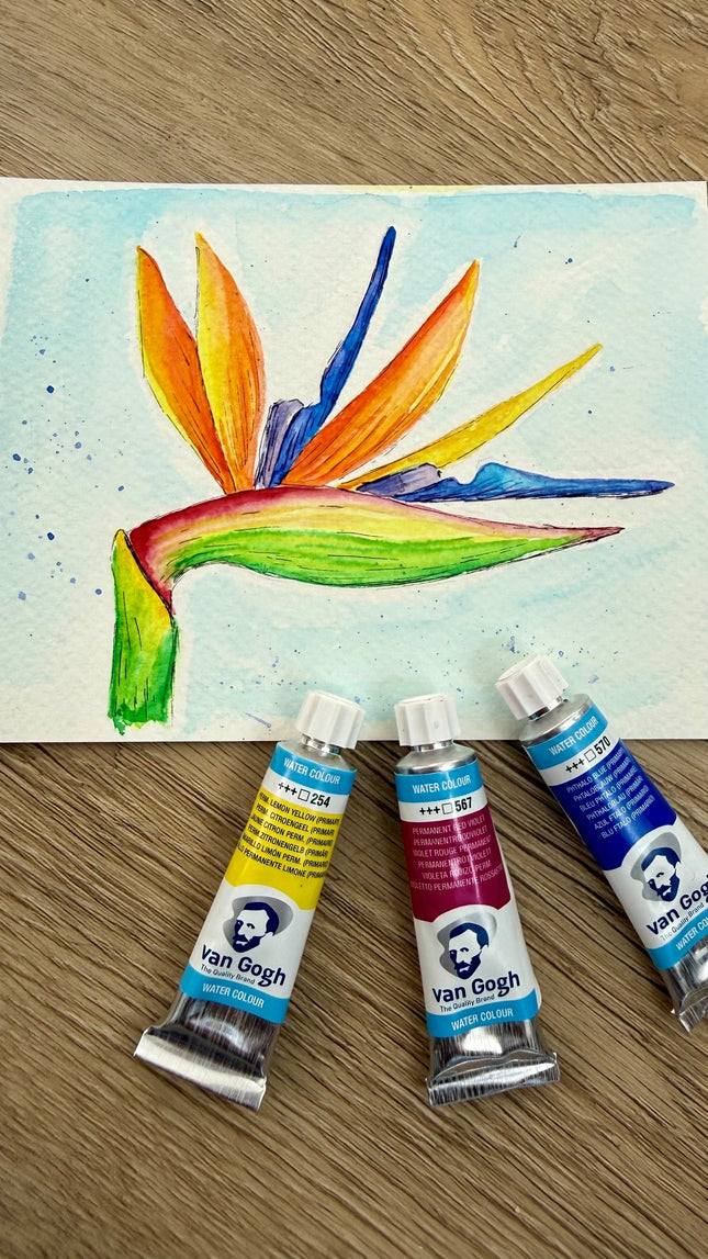 7 augustus - Tropische aquarel met een beperkt palet