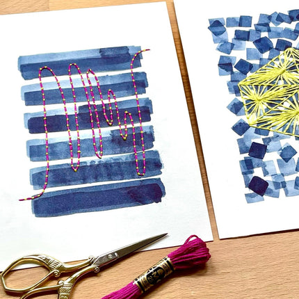 26 november - Borduren op papier met aquarel en/of inkt