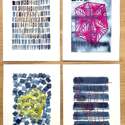 26 november - Borduren op papier met aquarel en/of inkt