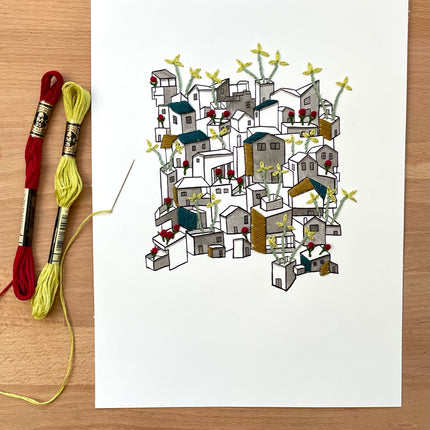 26 november - Borduren op papier met aquarel en/of inkt
