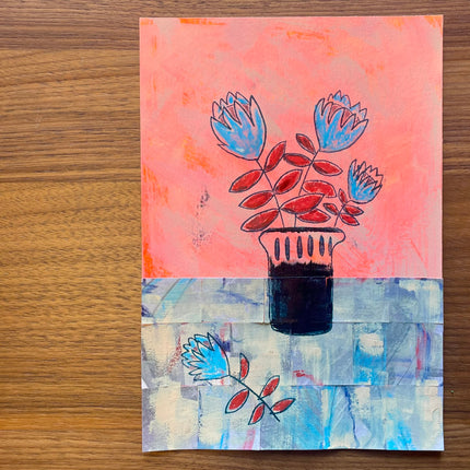 9 oktober - Mixed media collage met Monotype