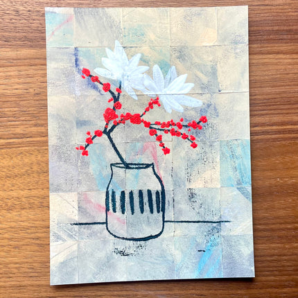 9 oktober - Mixed media collage met Monotype