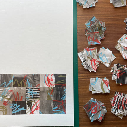 9 oktober - Mixed media collage met Monotype