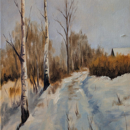 19 januari - Winterlandschap alla prima met olieverf