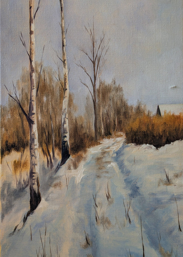 19 januari - Winterlandschap alla prima met olieverf