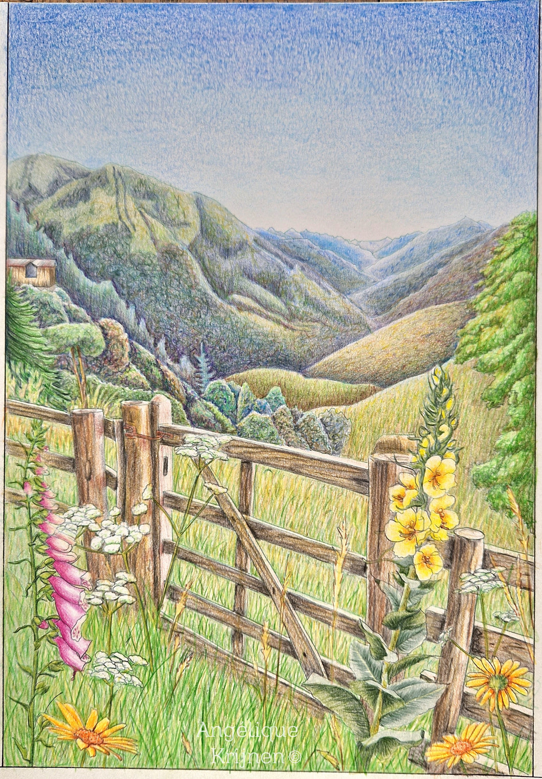 26 mei - Kleurpotlood: Landschap